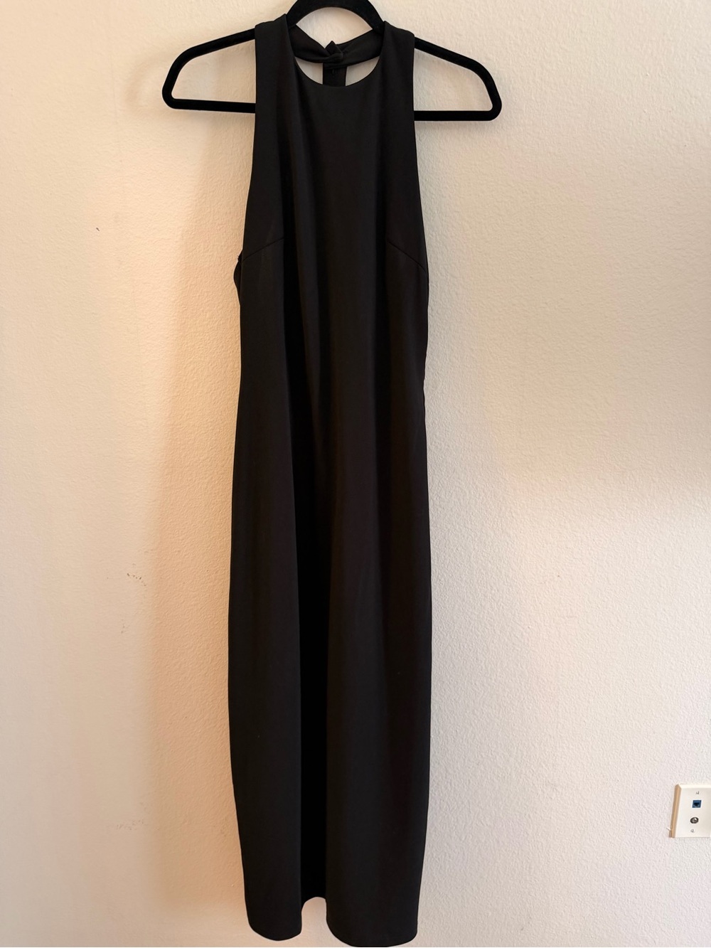 SHEIN Black Halter Midi Dress with Gold Buttons, Size Medium - Picture 5 of 6